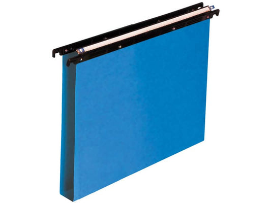 Cartelle sospese orizzontali per cassetti CARTESIO PP 39 cm fondo a U 3 cm blu Conf. 25 pezzi - 500/395 3 -A3