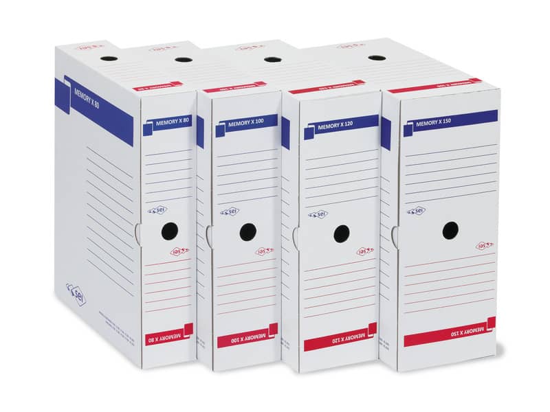 Scatola archivio Sei Rota Memory X 80 25x35 cm dorso 8 cm bianco 673208