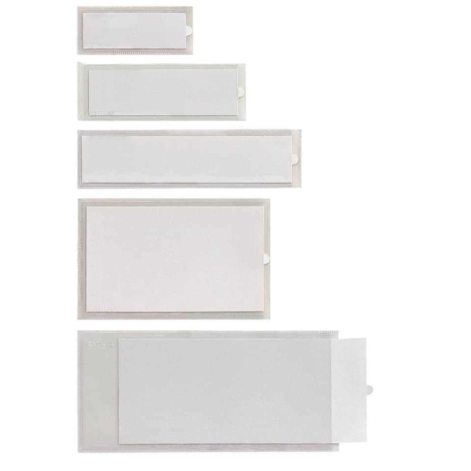 Portaetichette adesive Sei Rota IesTI A2 + etichette intercambiabili 32x88 mm trasparente - conf. 10 pezzi - 321112