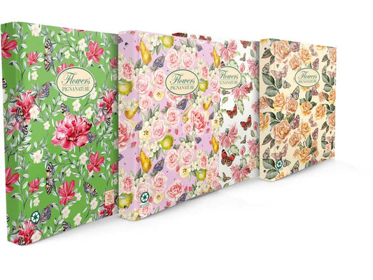 Raccoglitore a 4 anelli PIGNA Nature Flowers 27x32 cm assortiti 005479630