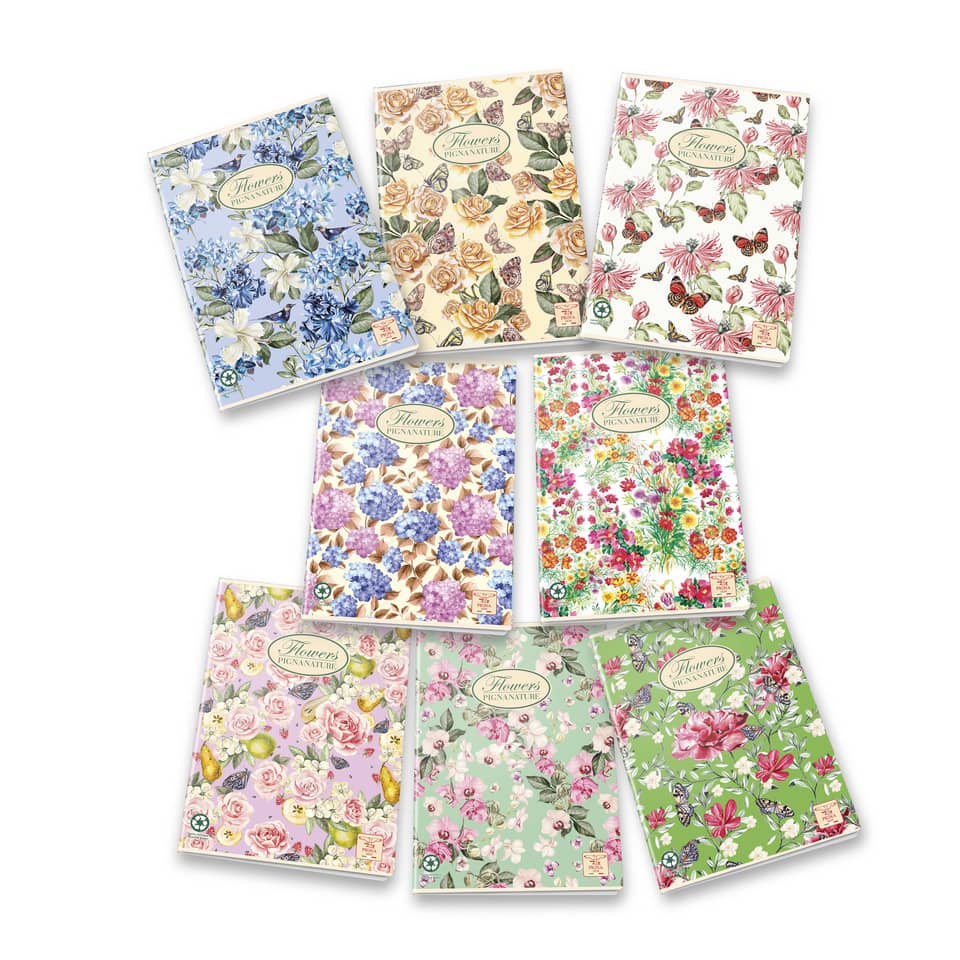 Quaderno a quadretti 42 fogli PIGNA Maxi Nature Flowers A4 a quadretti 5M assortiti - 02298855M