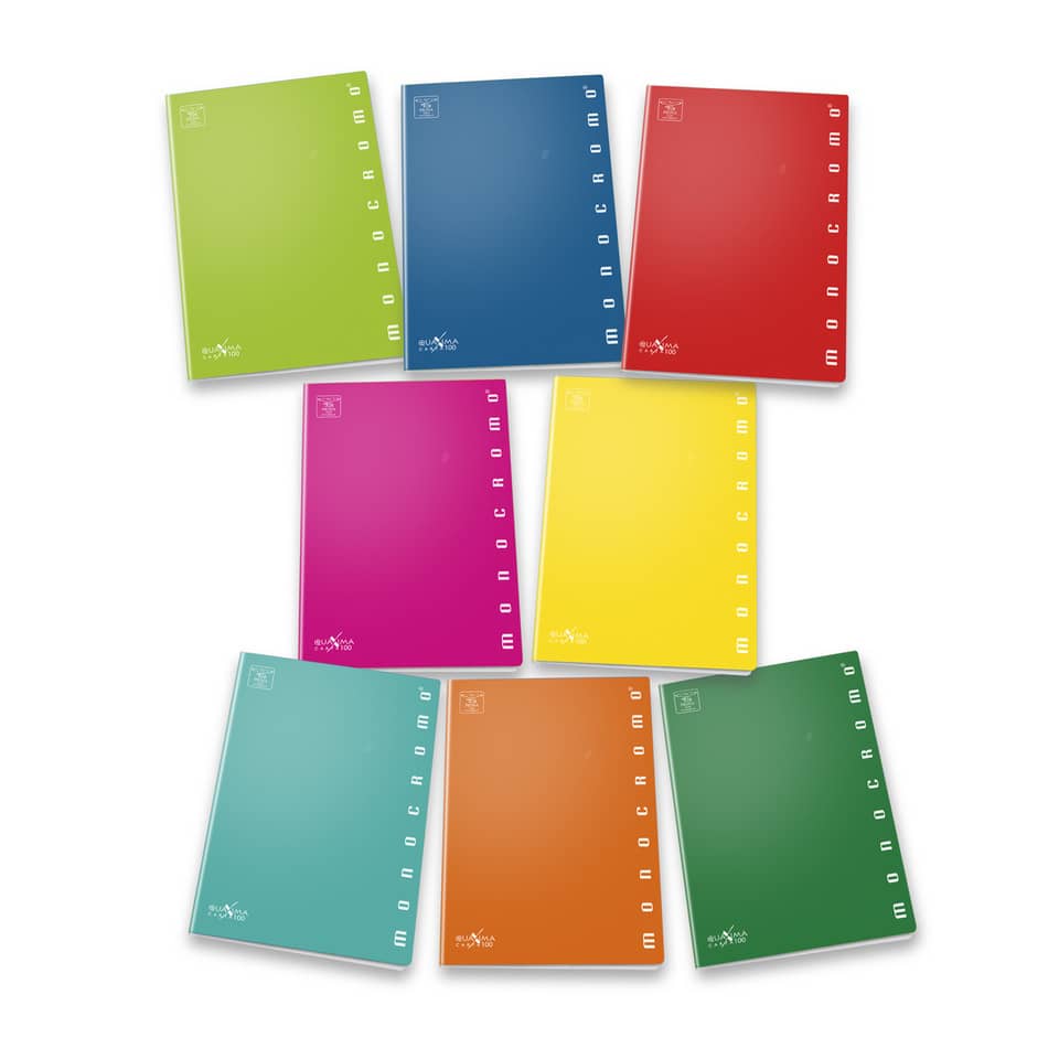 Quaderno 38 fogli PIGNA Monocromo A4 a quadretti 4M assortiti 02298884M
