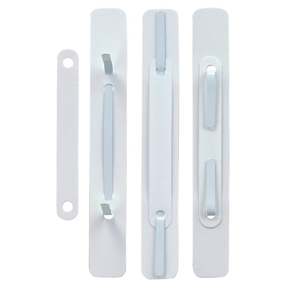 Fermafogli adesivi fastener Sei Rota con pressino bianco - passo 80 mm - conf. 100 pz. - 620045