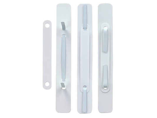 Fermafogli adesivi fastener Sei Rota con pressino bianco - passo 80 mm - conf. 100 pz. - 620045