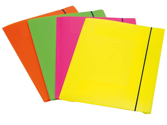 Cartellina a 3 lembi FELLOWES cordonatura multipla con elastico A4 assortiti conf. da 4 - 1028001