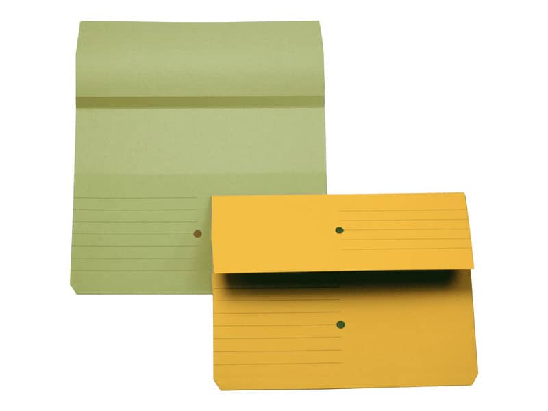 Cartelline con tasca 4Mat A4 in carta woodstock 225 g/m² dorso 3 cm verde conf. da 10 pezzi - 3240 02