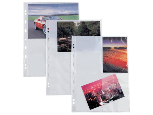 Buste a foratura universale Sei Rota Atla F per fotografie 4 spazi 13x18 cm trasparente  conf. 10 buste - 662502