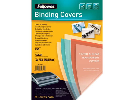 Copertine per rilegatrici FELLOWES Clear PVC A4 180my conf.100 pz - 5375901