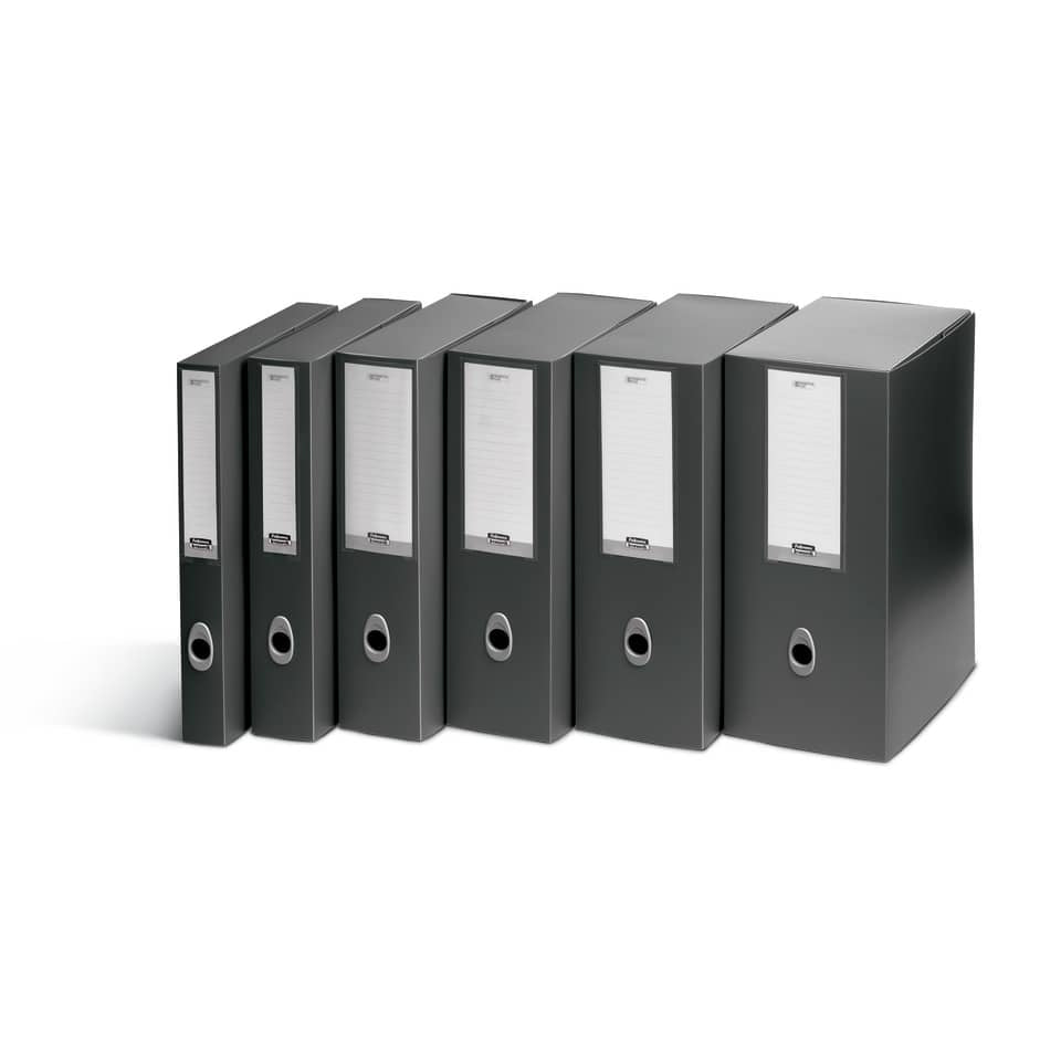 Scatole portaprogetti LEONARDI Plus VIP 25,5x35,5 cm PPL antracite dorso 8 cm 1007201