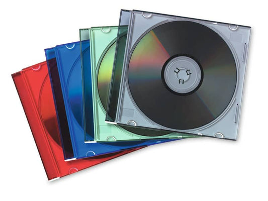 Porta CD e DVD FELLOWES jewel case slim colori assortiti conf.25 - 98317