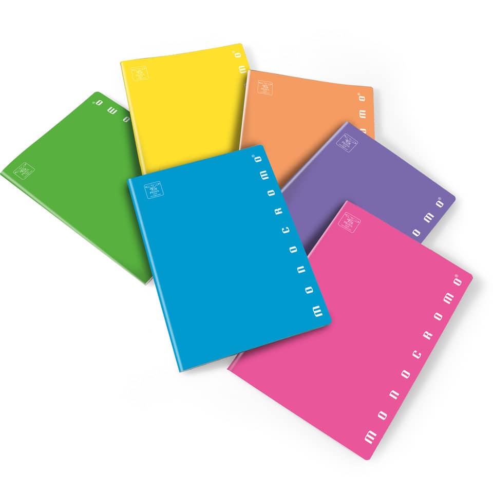 Quaderno 42 fogli PIGNA Monocromo Fluo A4 a quadretti 4M assortiti 02267924M