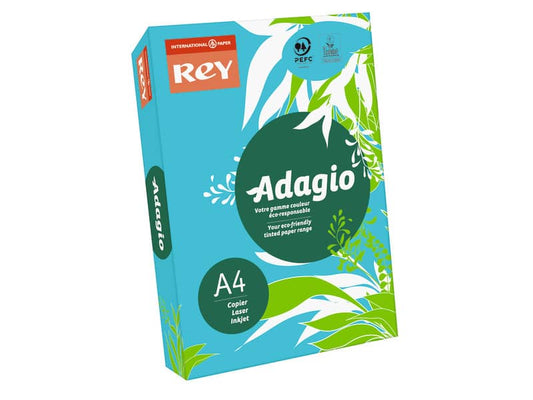 EC - Carta colorata A4 International Paper Rey Adagio 160 g/m² blu intenso 51 - Risma da 250 fogli - ADAGI160X470