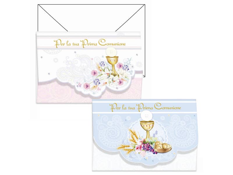 Biglietti augurali Kartos "Prima Comunione" calice e gigli 17354801A