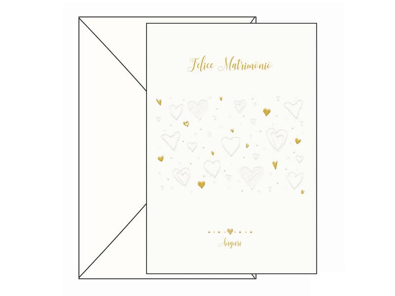 Biglietti augurali Kartos "Nozze" cuori oro 7983601C