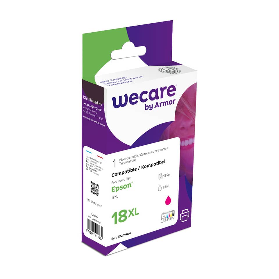 Cartuccia inkjet alta capacità WECARE compatibile con Epson C13T18134012 - magenta K12616W4