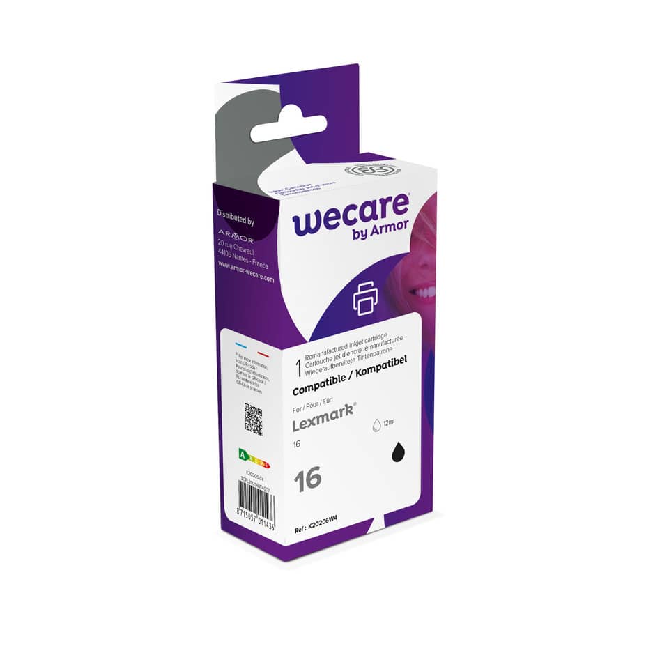 Cartuccia inkjet WECARE compatibile con Lexmark 10N0016B - nero K20206W4