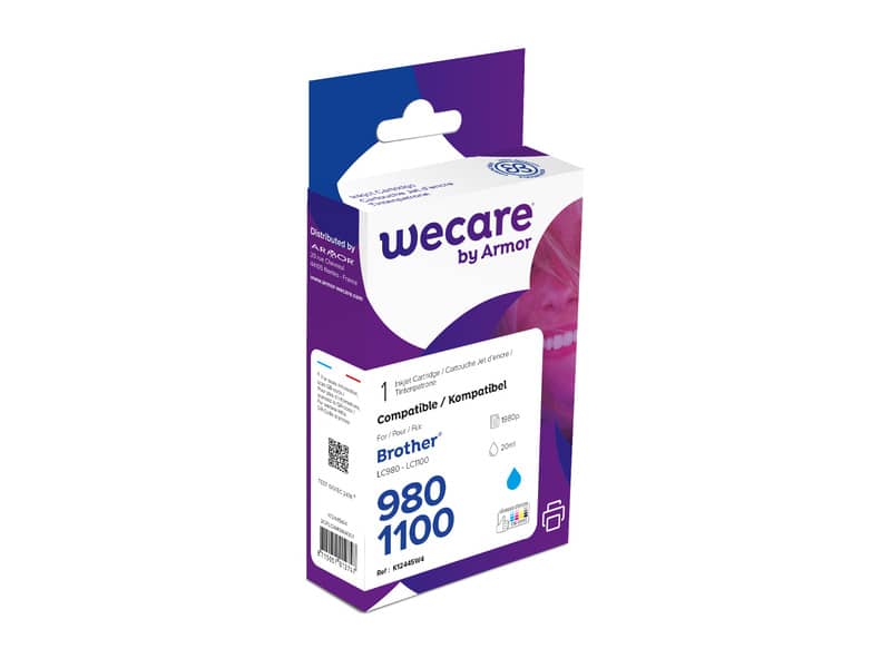 Cartuccia inkjet WECARE compatibile con Brother LC-1100C - ciano K12445W4