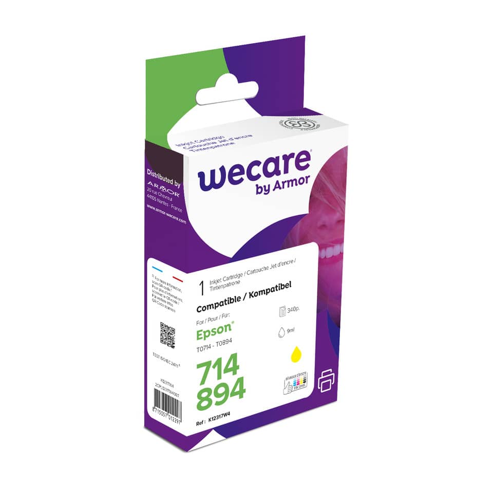 Cartuccia inkjet WECARE compatibile con Epson C13T07144012 - giallo K12317W4