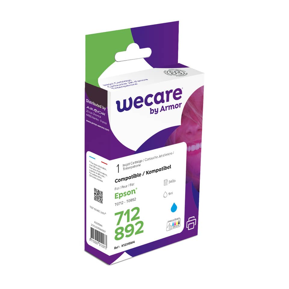 Cartuccia inkjet WECARE compatibile con Epson C13T07124012 - ciano K12315W4