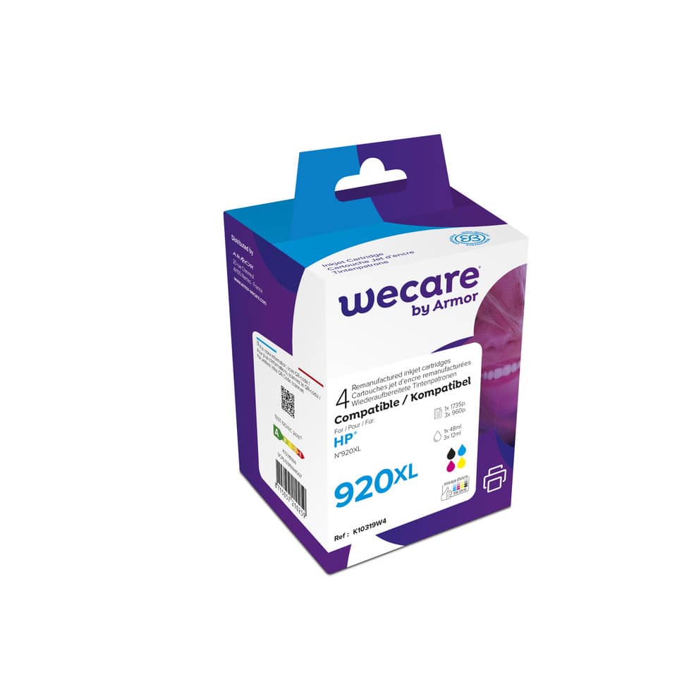 Cartucce inkjet WECARE compatibili con HP CD975AE - nero+ciano+magenta+giallo Conf. 4 - K10319W4