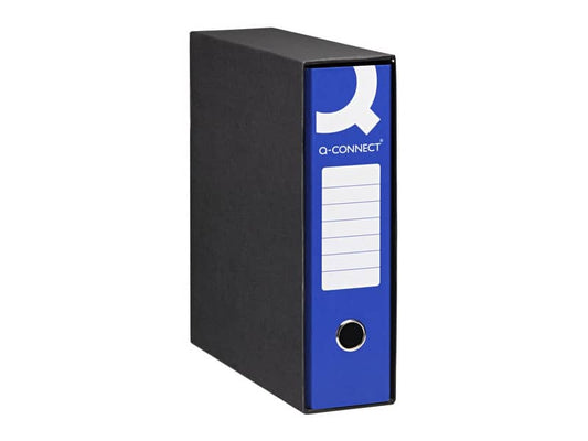 Registratore commerciale Q-Connect con custodia dorso 8 cm blu 23x30 cm - 0201990/Q.BL
