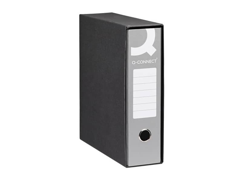 Registratore commerciale Q-Connect con custodia dorso 8 cm grigio 23x30 cm - 0201990/Q.GR