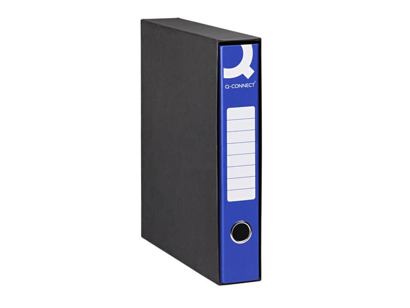 Registratore commerciale Q-Connect con custodia dorso 5 cm blu 23x30 cm - 0201990/QM.BL