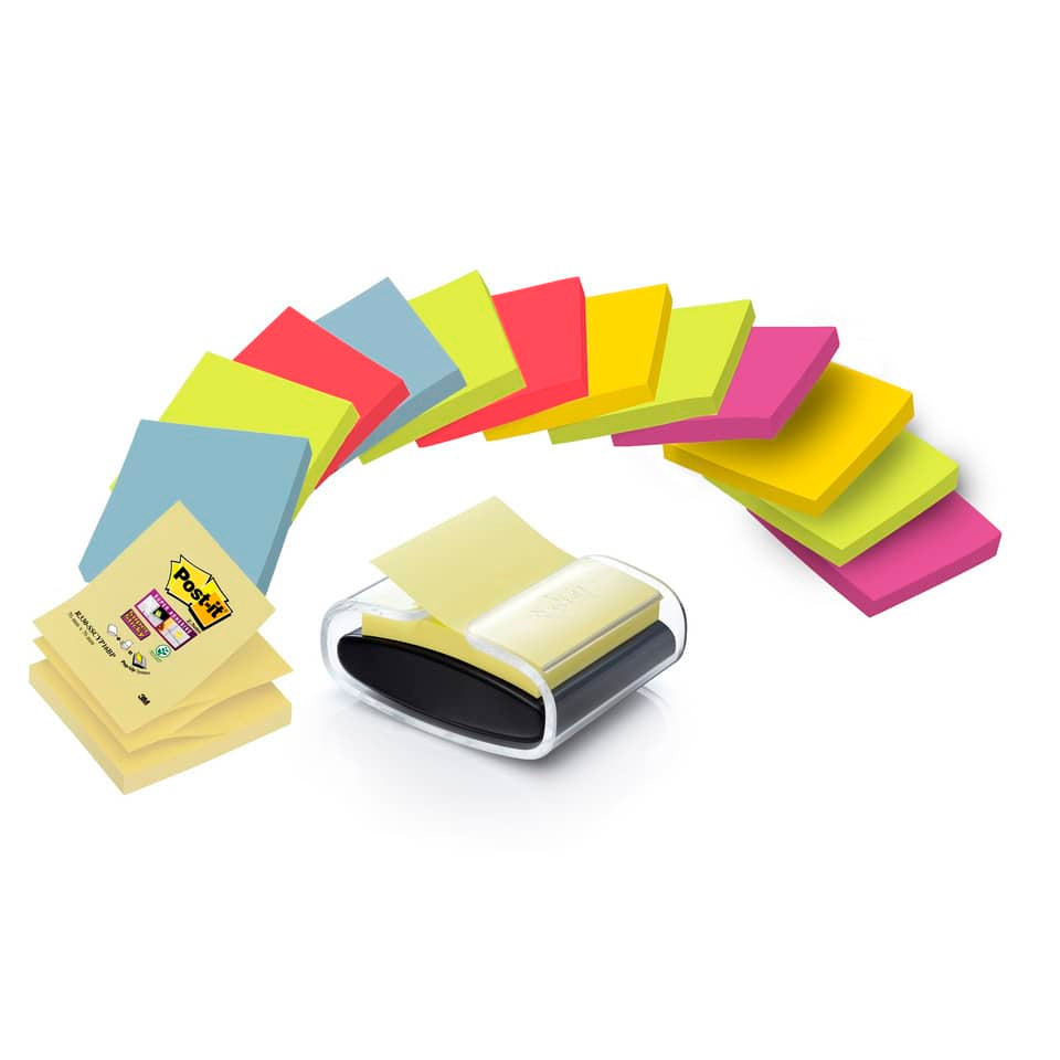 Dispenser per foglietti adesivi Post-it® Z-Notes PRO + 14 blocchetti - PRO-B-14SSC-R330