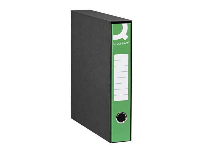 Registratore commerciale Q-Connect con custodia dorso 5 cm verde scuro 23x30 cm - 0201990/QM.VE