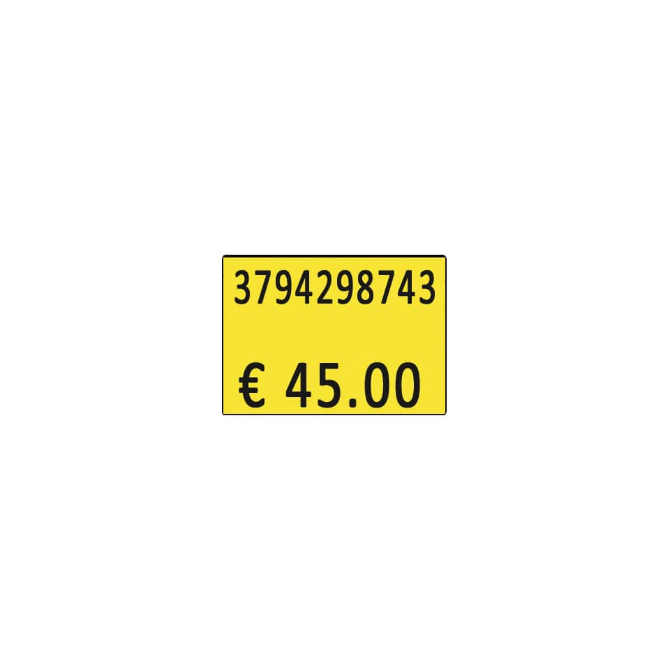 Etichette per prezzatrice Printex f.to 26x19 mm giallo removibili conf 10 rotoli da 600 etich. - B10/2619/FRG