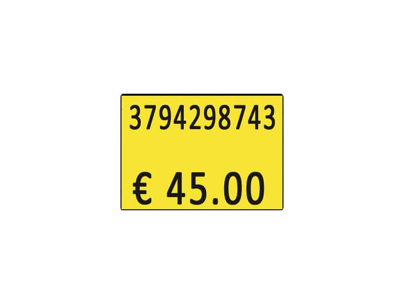 Etichette per prezzatrice Printex f.to 26x19 mm giallo removibili conf 10 rotoli da 600 etich. - B10/2619/FRG