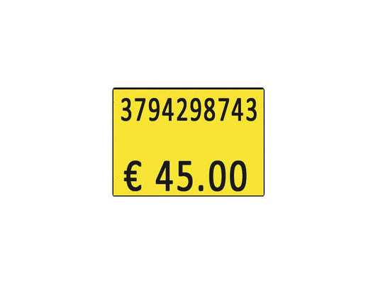 Etichette per prezzatrice Printex f.to 26x19 mm giallo removibili conf 10 rotoli da 600 etich. - B10/2619/FRG