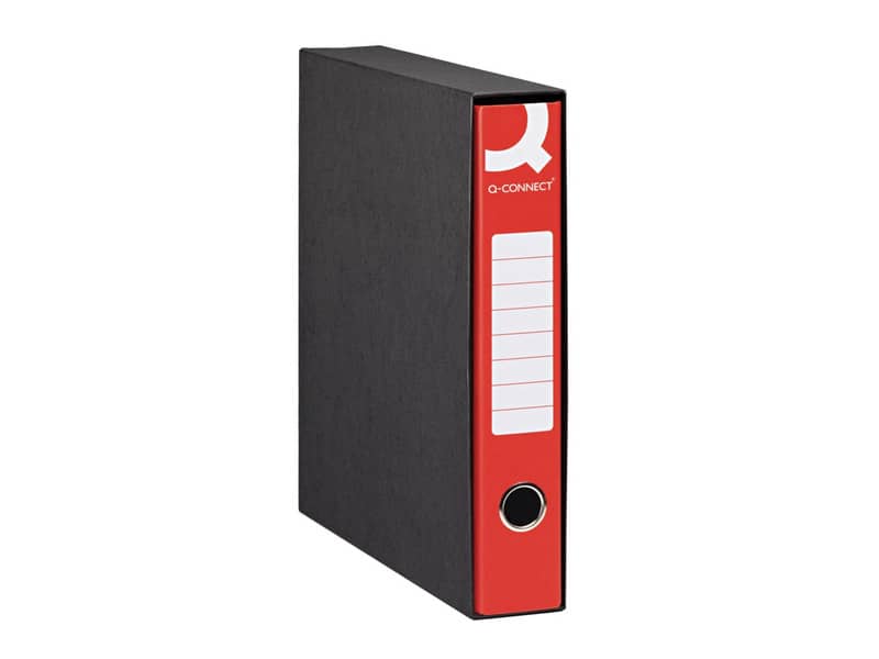Registratore commerciale Q-Connect con custodia dorso 5 cm rosso 23x30 cm - 0201990/QM.RO