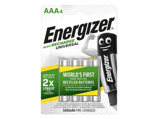 Batterie ricaricabili ENERGIZER Accu Recharge Universal AAA conf. da 4 - E301375701