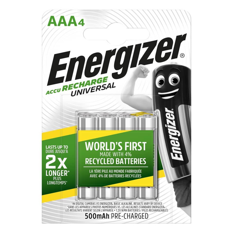 Batterie ricaricabili ENERGIZER Accu Recharge Universal AAA conf. da 4 - E301375701