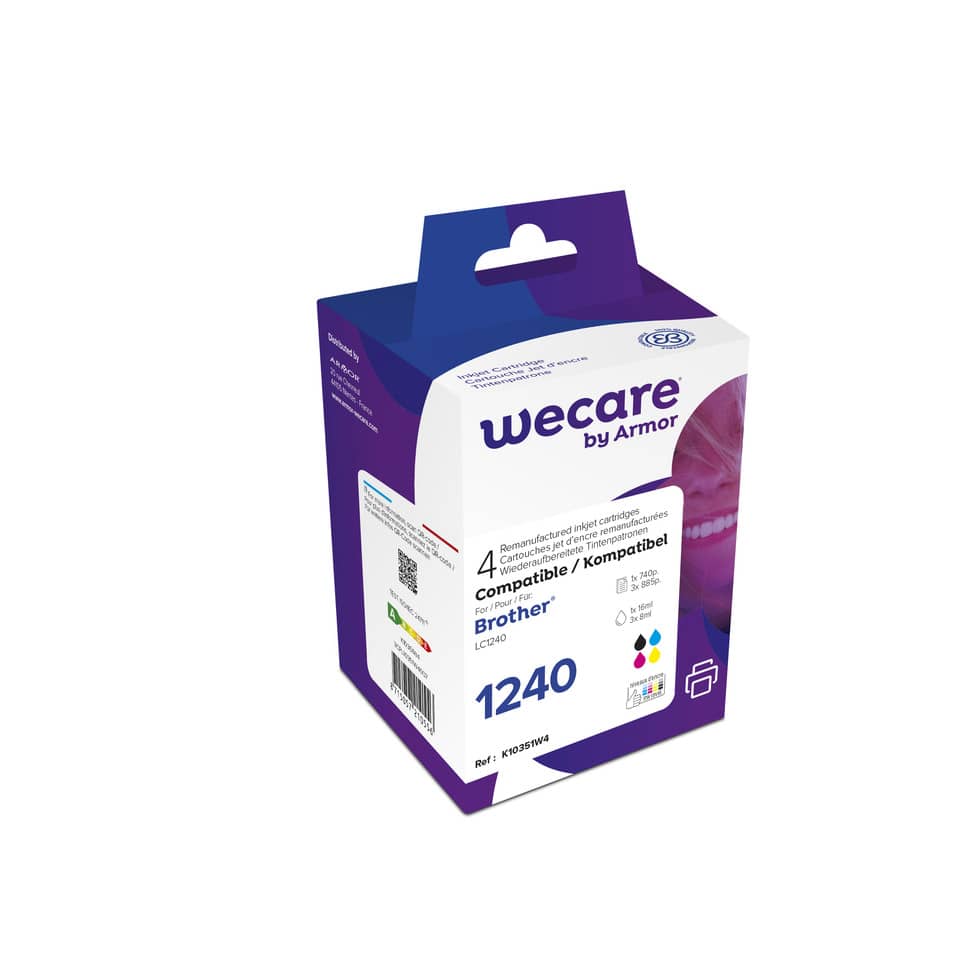 Cartucce inkjet WECARE compatibili con Brother LC-1220VALBP - nero+ciano+magenta+giallo Cf.4- K10351W4