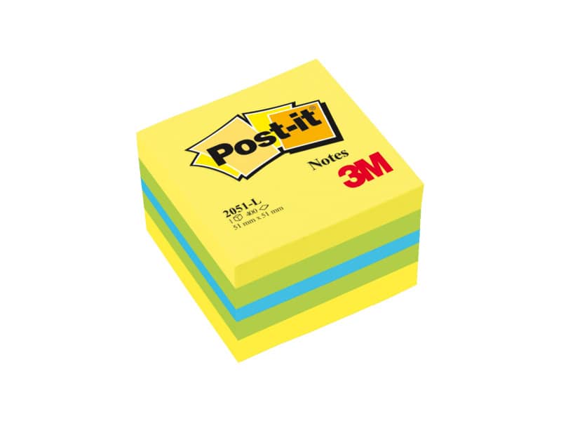 Foglietti riposizionabili colorati Post-it® Notes Minicubo 51x51 mm giallo 400 ff - 2051-L