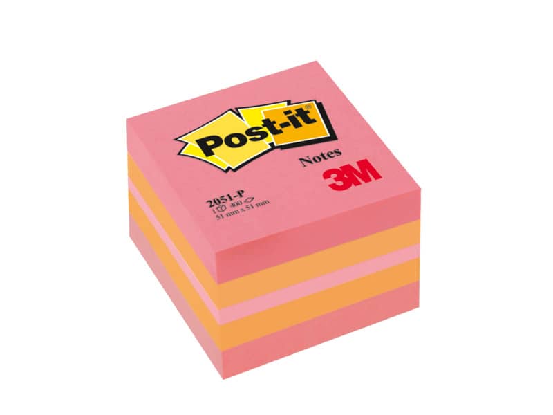 Foglietti riposizionabili colorati Post-it® Notes Minicubo 51x51 mm rosa 400 ff - 2051-P