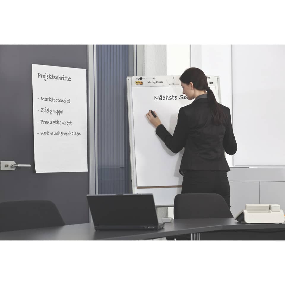 Lavagna da tavolo Post-it® Super Sticky 58,4 cm x 50,8 cm bianco 1 blocco da 20 fogli - 563R