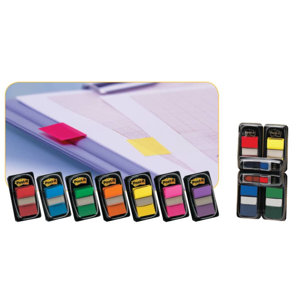 Segnapagina removibili Post-it® Index Medium con dispenser rosa vivace 50 segnapagina - 680-21