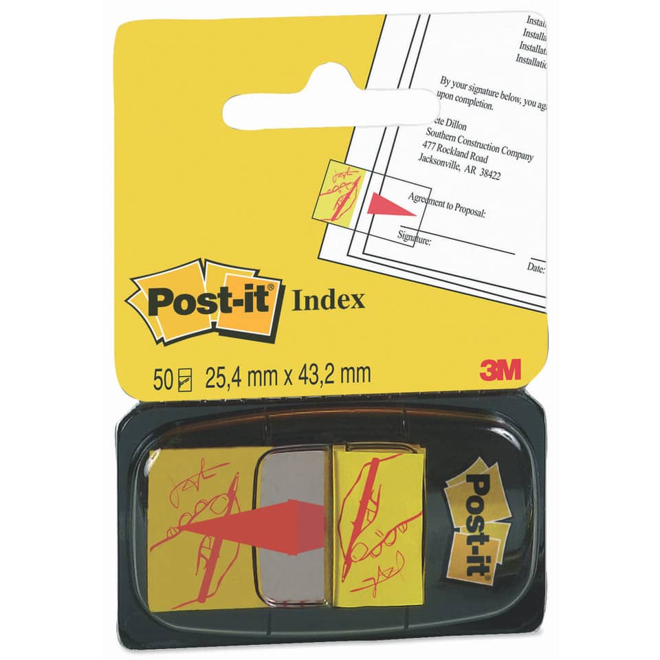 Segnapagina removibili Post-it® Index Medium "Firma qui" 50 fogli giallo 680-31
