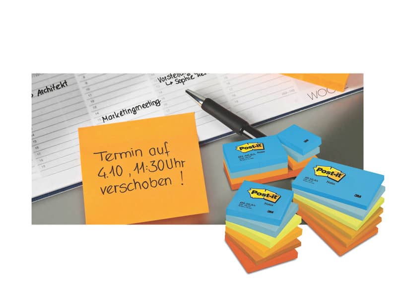 Foglietti riposizionabili classici Post-it® Notes 38x51 mm 100 ff Giallo Canary™  conf. da 12 - 653E