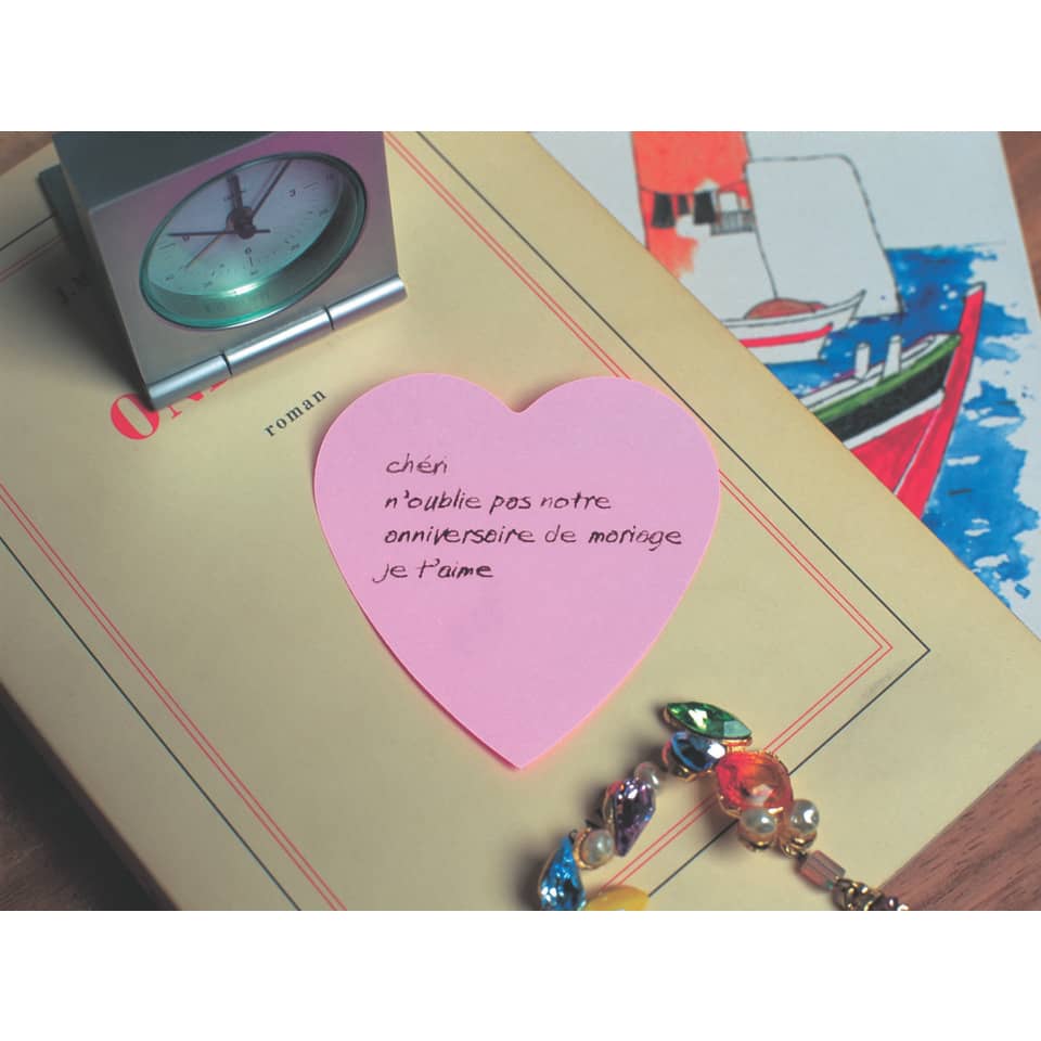 Foglietti riposizionabili colorati Post-it® Notes cubo sagomato cuore 250 ff - 2007H