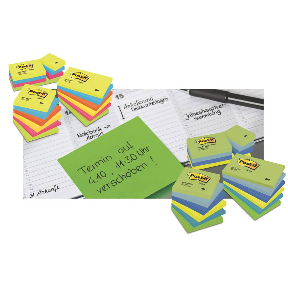 Foglietti riposizionabili classici Post-it® Notes 38x51 mm 100 ff Giallo Canary™  conf. da 12 - 653E