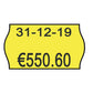 Rotolo da 1000 etichette per prezzatrice Printex sagomate 26x16 mm giallo fluo permanente  conf. 10 rotoli - 2616sfp7gi