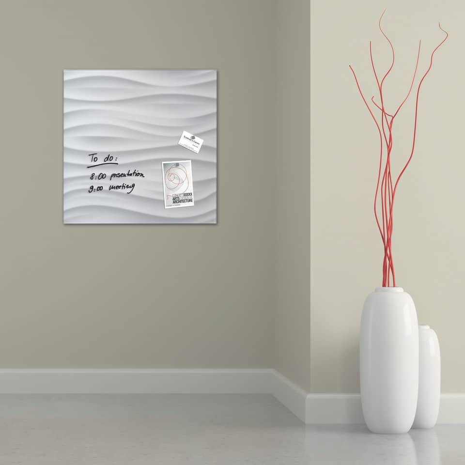 Lavagna magnetica in vetro Artverum SIGEL 48x48x1,5 cm White Wave RGL256