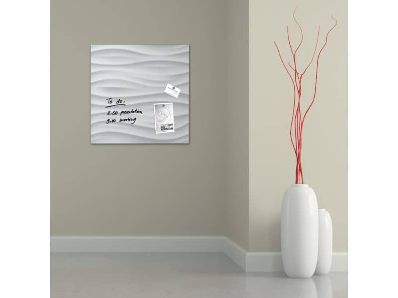 Lavagna magnetica in vetro Artverum SIGEL 48x48x1,5 cm White Wave RGL256