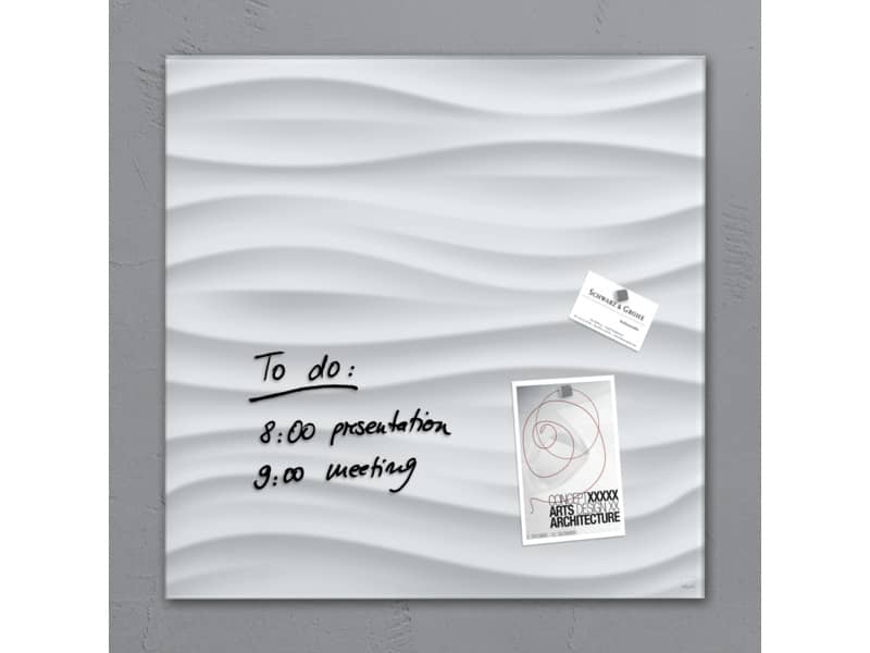 Lavagna magnetica in vetro Artverum SIGEL 48x48x1,5 cm White Wave RGL256