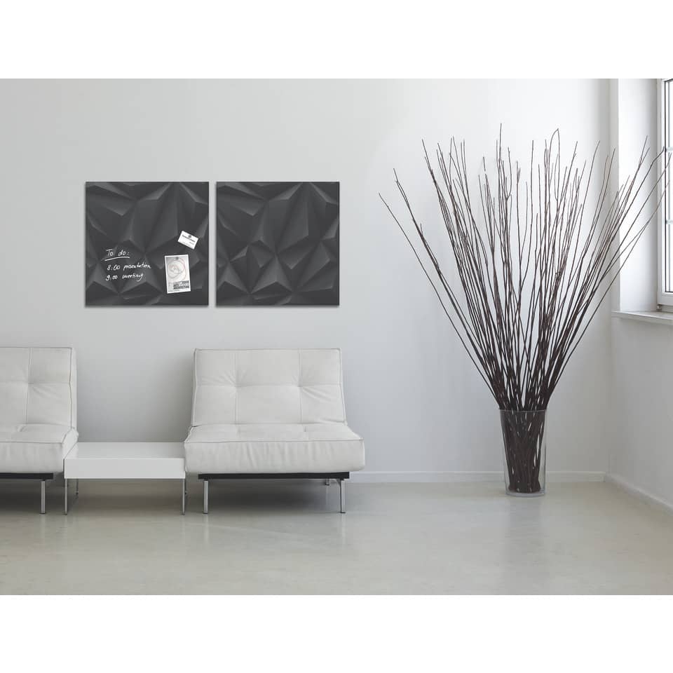 Lavagna magnetica in vetro Artverum SIGEL 48x48x1,5 cm Black Diamond RGL257