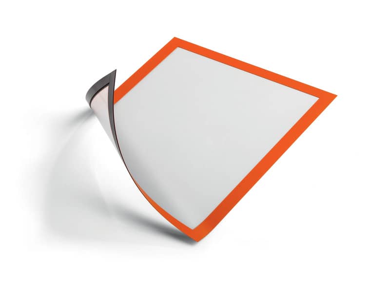 Cornici con pannello magnetico DURABLE DURAFRAME® MAGNETIC A4 PVC rigido arancio 236x323 mm  conf. 5 - 486909